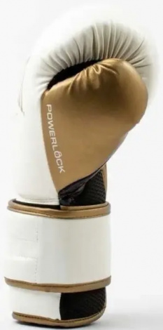 Рукавички боксерські Everlast POWERLOCK 2R TRAINING GLOVES біло-золоті (16 унцій) P00003051