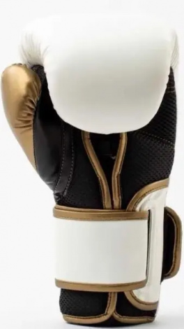Рукавички боксерські Everlast POWERLOCK 2R TRAINING GLOVES біло-золоті (10 унцій) P00003048