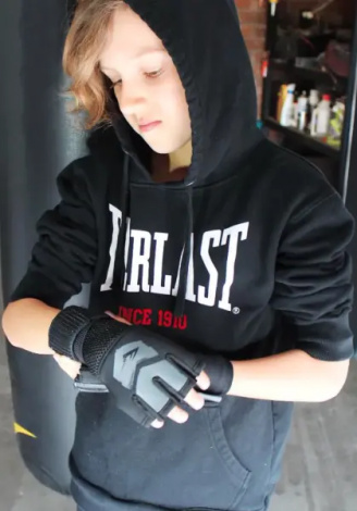 Рукавички-бінти дитячі Everlast PROSPECT 2 QUICK WRAPS чорно-сірі L/XL P00002986