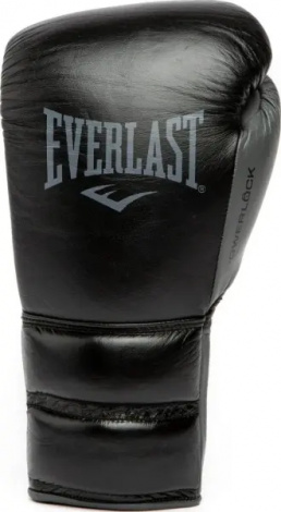 Рукавички боксерські Everlast POWERLOCK 2 PRO TRAINING LACED GLOVE чорно-сірі (14 унцій) P00002366