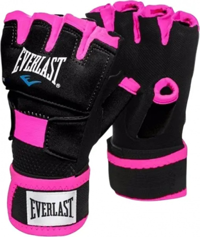 Перчатки-бинты женские Everlast EVERGEL HAND WRAPS черно-розовые S/M P00000736