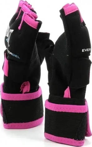 Перчатки-бинты женские Everlast EVERGEL HAND WRAPS черно-розовые S/M P00000736