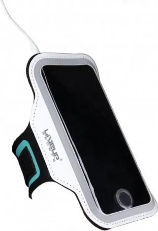 Чохол для телефону на руку LiveUp SPORTS ARMBAND біло-чорний LS3720A