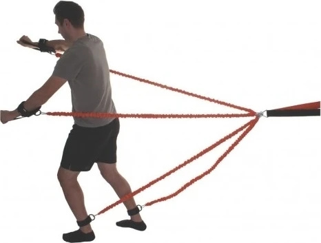 Набір еспандерів для тренувань LiveUp STRIKER TRAINING SYSTEM чорно-сіро-помаранчевий LS3666