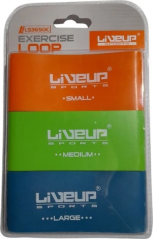 Набір еспандерів-петель LiveUp EXERCISE LOOP синій, помаранчевий, зелений LS3650C