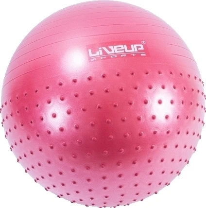 Фитбол массажный LiveUp HALF MASSAGE BALL красный LS3569