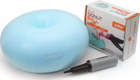 Фитбол-пончик LiveUp DONUT BALL голубой LS3567-b