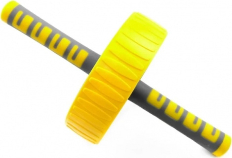 Ролик для преса LiveUp EXERCISE WHEEL жовто-сірий LS3371