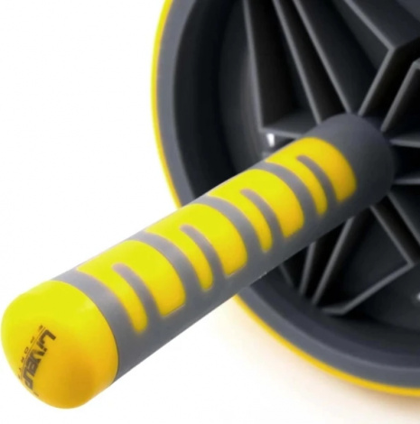 Ролик для преса LiveUp EXERCISE WHEEL жовто-сірий LS3371