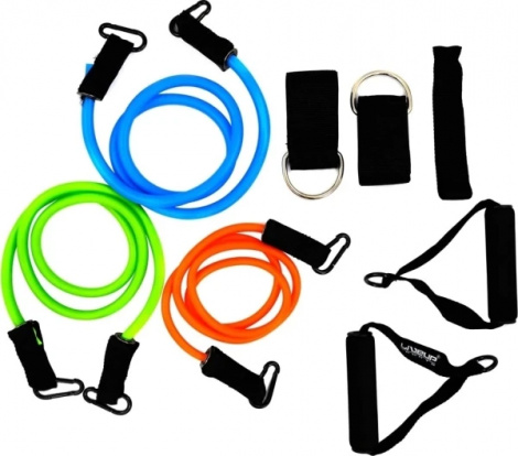 Набір еспандерів трубчастих LiveUp EXPANDER SET помаранчевий, лаймовий, блакитний LS3218
