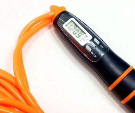 Скакалка с электронным счетчиком LiveUp DIGITAL JUMP ROPE оранжевая LS3128