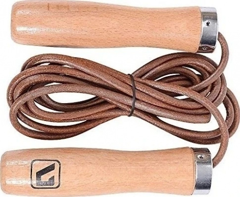 Скакалка LiveUp JUMPROPE LEATHER коричнева LS3121