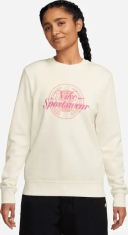 Свитшот женский Nike SPORTSWEAR CLUB FLEECE GRAPHIC кремово-розовый HV2342-133