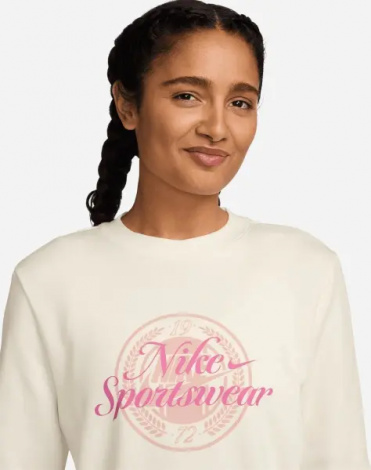 Свитшот женский Nike SPORTSWEAR CLUB FLEECE GRAPHIC кремово-розовый HV2342-133