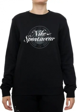 Свитшот женский Nike SPORTSWEAR CLUB FLEECE GRAPHIC черно-белый HV2342-010