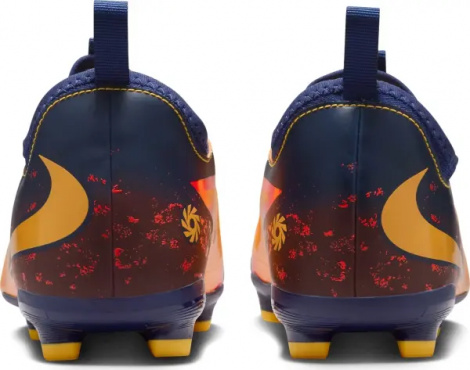 Бутсы детские Nike JR PHANTOM 6 LOW ACADEMY 'ERLING HAALAND' FG/MG EH оранжево-красно-темно-синие HQ2032-800