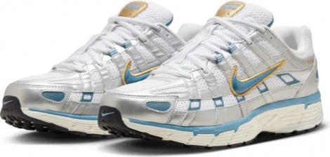 Кроссовки Nike P-6000 бело-серебряно-голубо-золотые HJ7246-100
