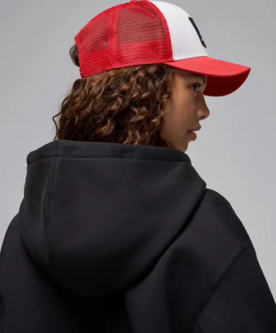 Худи женское Nike JORDAN FLIGHT FLEECE SATIN-LINED PULLOVER HOODIE черное FV7050-010