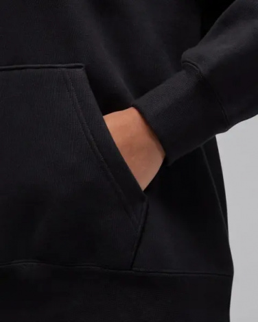 Худи женское Nike JORDAN FLIGHT FLEECE SATIN-LINED PULLOVER HOODIE черное FV7050-010