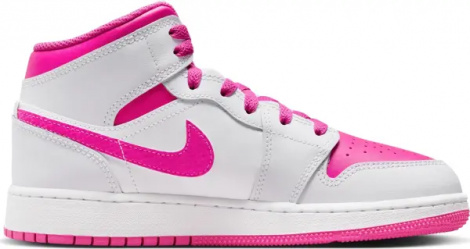 Кроссовки подростковые Nike AIR JORDAN 1 MID (GS) бело-розовые FD8780-500