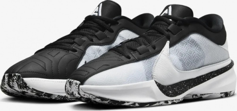 Кросівки баскетбольні Nike ZOOM FREAK 5 біло-чорні DX4985-101