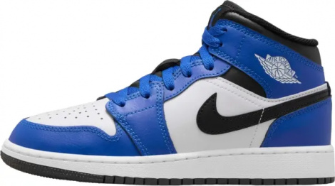 Кросівки підліткові Nike AIR JORDAN 1 MID (GS) синьо-біло-чорні DQ8423-402