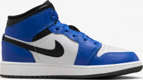 Кросівки підліткові Nike AIR JORDAN 1 MID (GS) синьо-біло-чорні DQ8423-402