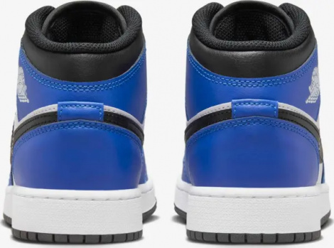 Кросівки підліткові Nike AIR JORDAN 1 MID (GS) синьо-біло-чорні DQ8423-402