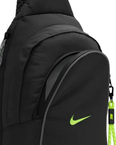 Сумка через плечо Nike SPORTSWEAR ESSENTIALS SLING BAG черно-салатовая DJ9796-060