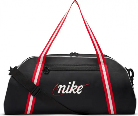 Сумка спортивна жіноча Nike GYM CLUB TRAINING RETRO 24L чорно-червоно-біла DH6863-015