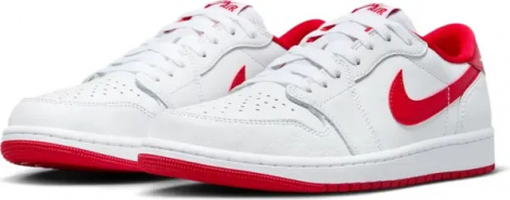 Кроссовки Nike AIR JORDAN 1 RETRO LOW OG бело-красные CZ0790-161