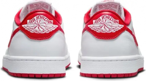 Кроссовки Nike AIR JORDAN 1 RETRO LOW OG бело-красные CZ0790-161