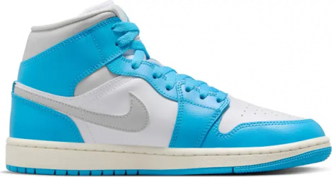 Кросівки жіночі Nike AIR JORDAN 1 MID блакитно-біло-світло-сірі BQ6472-400