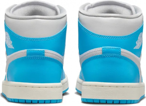 Кросівки жіночі Nike AIR JORDAN 1 MID блакитно-біло-світло-сірі BQ6472-400