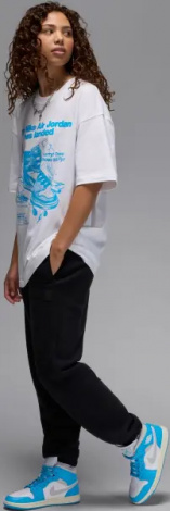 Кросівки жіночі Nike AIR JORDAN 1 MID блакитно-біло-світло-сірі BQ6472-400