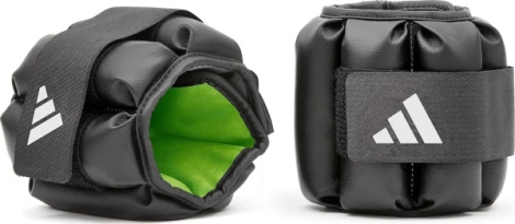 Утяжелители для лодыжки/запястья Adidas PERFORMANCE ANKLE/WRIST WEIGHTS черно-салатовые (2 х 2.0 кг) ADWT- 12634