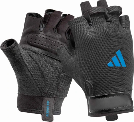 Перчатки для тренинга Adidas ESSENTIAL TRAINING GLOVES черно-синие S ADGB-15001BL
