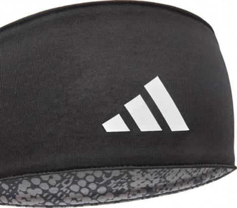 Повязка на голову Adidas REVERSIBLE HEADBAND черно-серая ADAC-16300BK