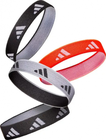 Резинки для волос Adidas HAIR TIES черные, белая, оранжевая (4 штуки) ADAC-16210