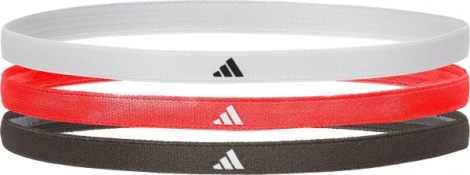 Повязки на голову Adidas HAIRBANDS 3PK белая, красная, черная (3 штуки) ADAC-16200-NL