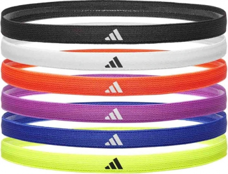 Повязки на голову Adidas HAIRBANDS 6PK разноцветные (6 штук) ADAC-16180