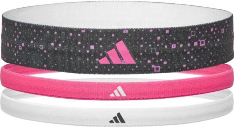 Повязки на голову Adidas HAIRBANDS (GRAPHIC) 3PK белая, розовая, черная (3 штуки) ADAC-16160