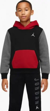 Худи подростковое Nike JORDAN BROOKLYN черно-красно-серое 95F121-KR5