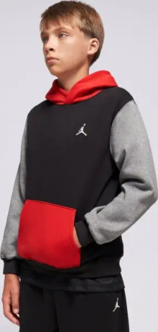 Худі підліткове Nike JORDAN BROOKLYN FLEECE чорно-червоно-сіре 95F116-KR5