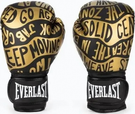 Перчатки боксерские Everlast SPARK TRAINING GLOVES черно-золотые (12 унций) 919580-70-8112