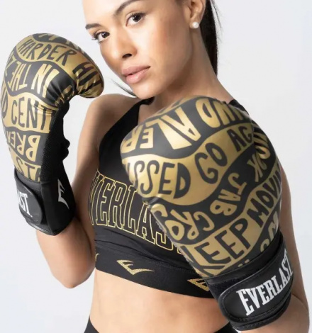Перчатки боксерские Everlast SPARK TRAINING GLOVES черно-золотые (12 унций) 919580-70-8112