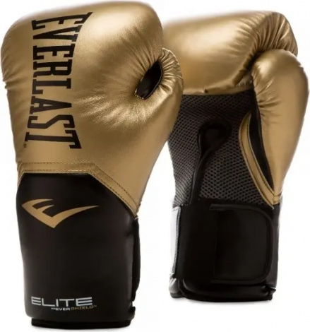 Перчатки боксерские Everlast ELITE TRAINING GLOVES золотисто-черные (10 унций) 870290-70-15