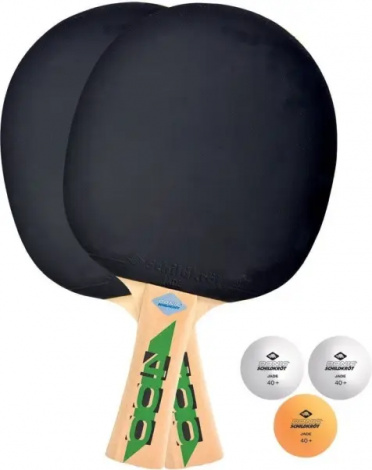 Набір для настільного тенісу Donic FETZNER 400 FSC (2 ракетки і 3 м'ячі) світло-коричнево-помаранчево-білий 788468