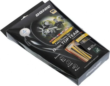 Набір для настільного тенісу Donic TOP TEAM 500 (ракетка, чохол і 4 м'ячі) світло-коричнево-білий 788451