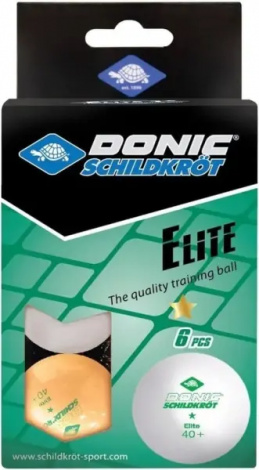 Набір м'ячів для настільного тенісу Donic ELITE 1* оранжево-білий (6 штук) 608511